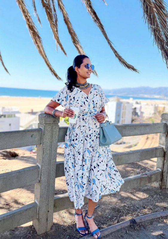 Woman in a dress by the ocean: cute beach vacation outfits