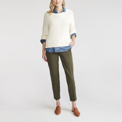 how to layer: knit sweater