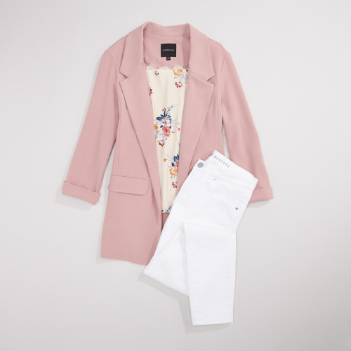 white jeans: fresh blooms