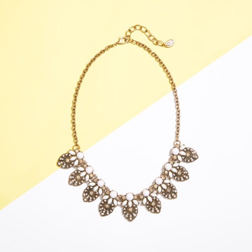 wedding guest outfits: statement necklace
