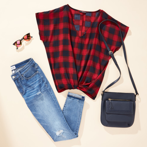 labor day outfits: short-sleeve plaid