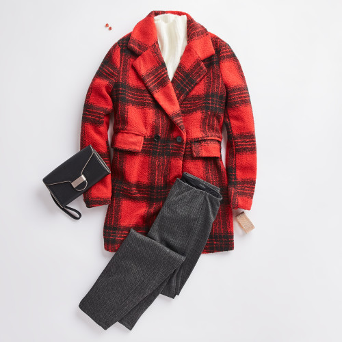 holiday party: plaid jacket