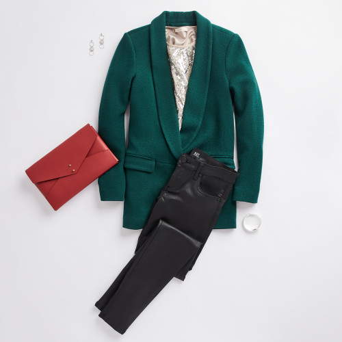holiday party: colored blazer