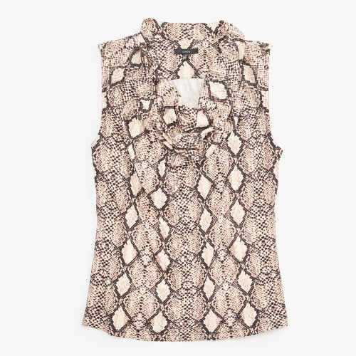 casual outfits: snakeskin blouse