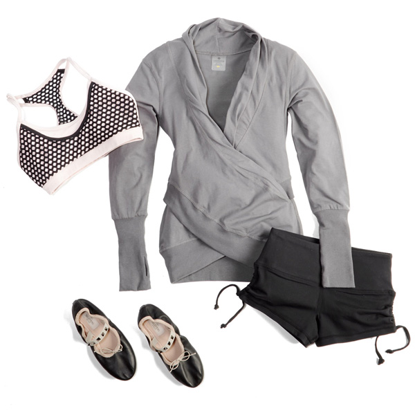 ballet workout outfits: ruched & wrapped