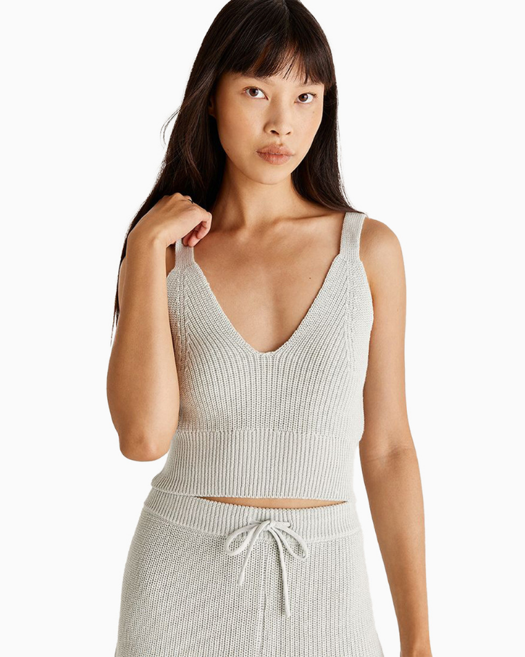 Woman wearing a Z Supply Sweater Cami - comfy lingerie from Wantable Sleep & Body Edit