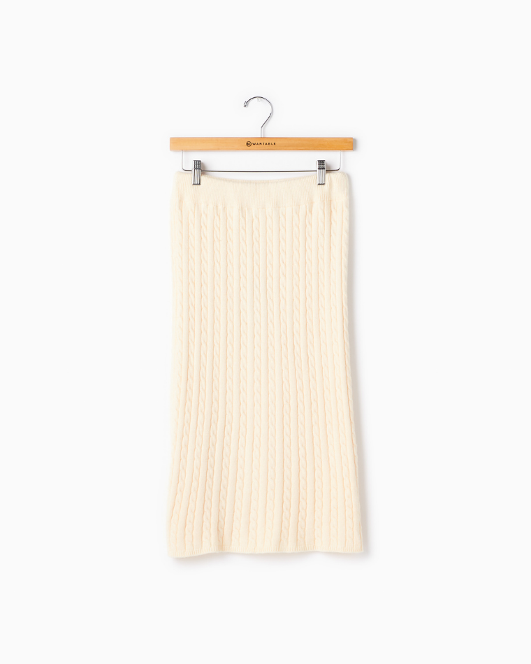 Ivory braided and ribbed sweater skirt from Wantable Style Edit