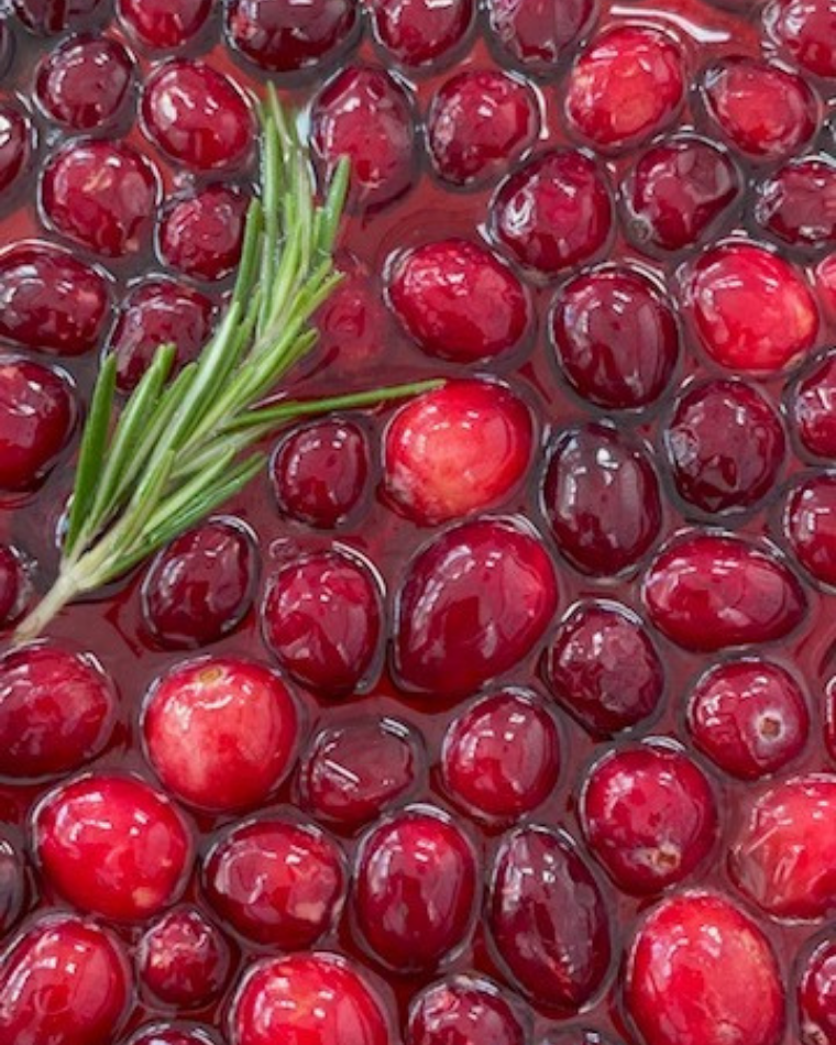 Cranberries from the best holiday mimosa recipe