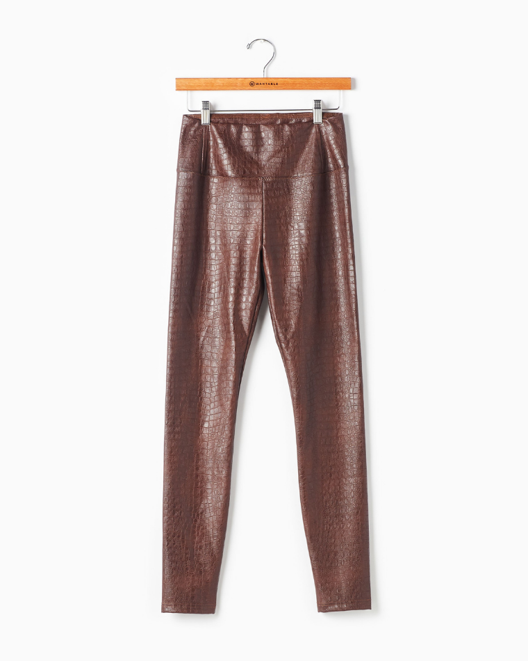 Non-denim pants from Wantable - Bagatelle Faux Leather Legging in Brown Croc