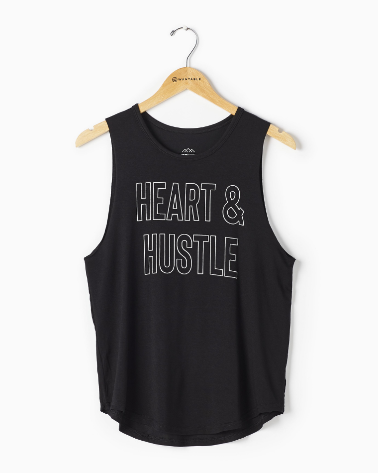 Herizon Heart & Hustle Muscle Tank - Cute graphic tee