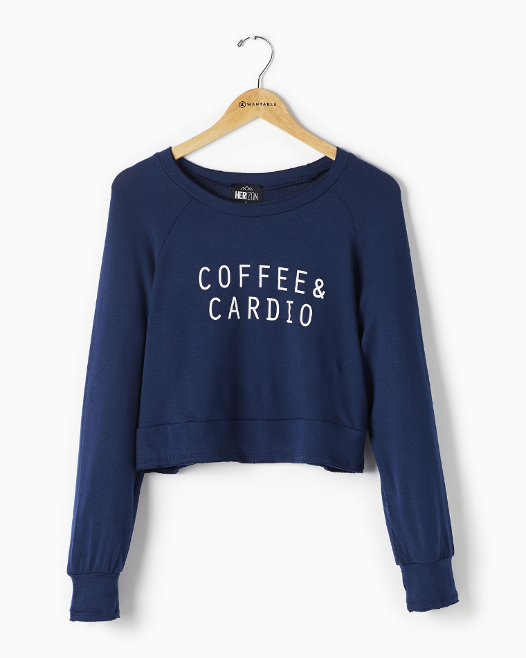 Herizon Coffee & Cardio Pullover - Cute graphic tee
