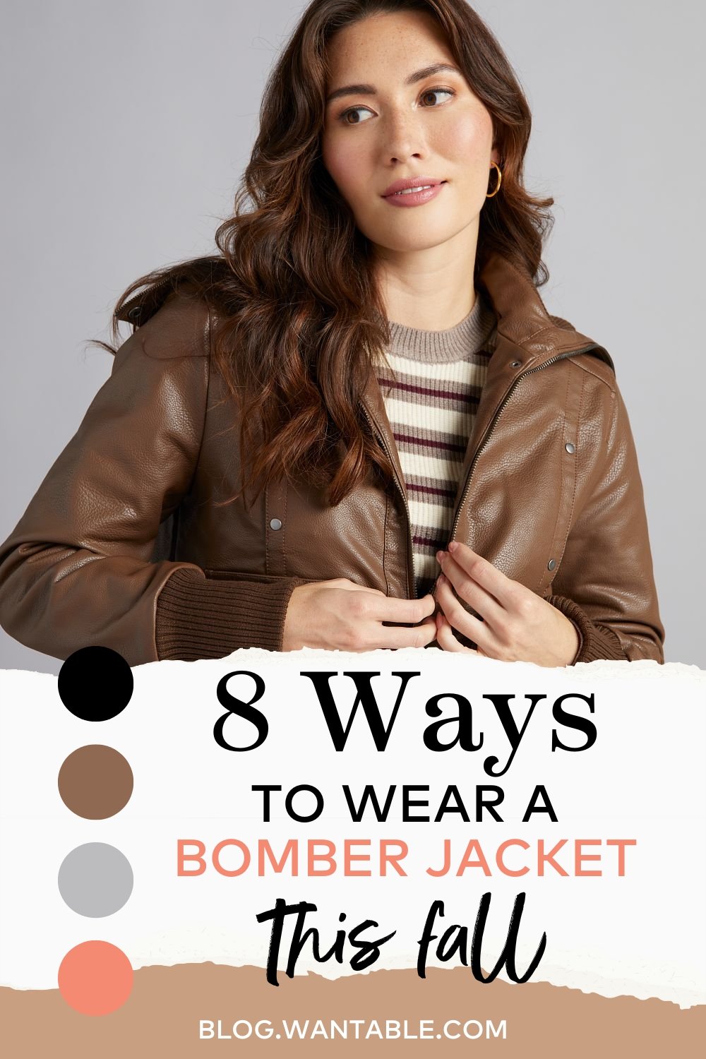 Pinterest image for how to style a bomber jacket.
