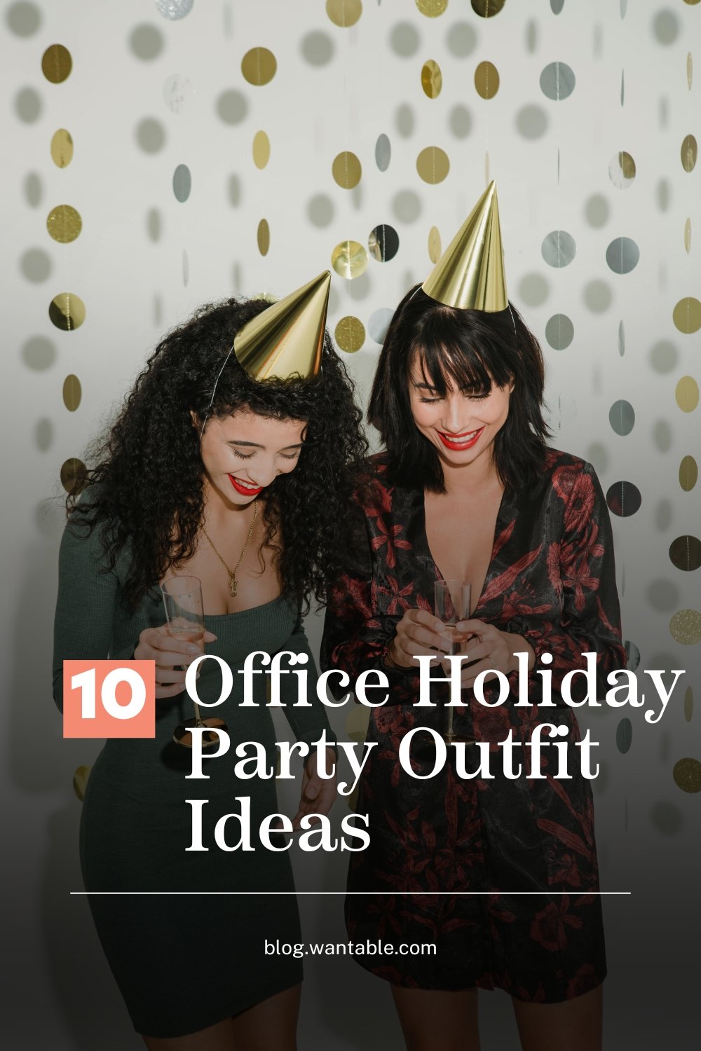 Pinterest image for blog post about office holiday party outfit ideas.